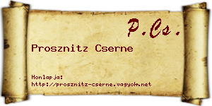 Prosznitz Cserne névjegykártya